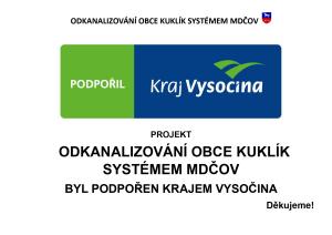 Odkanalizování Obce Kuklík systémem MDČOV